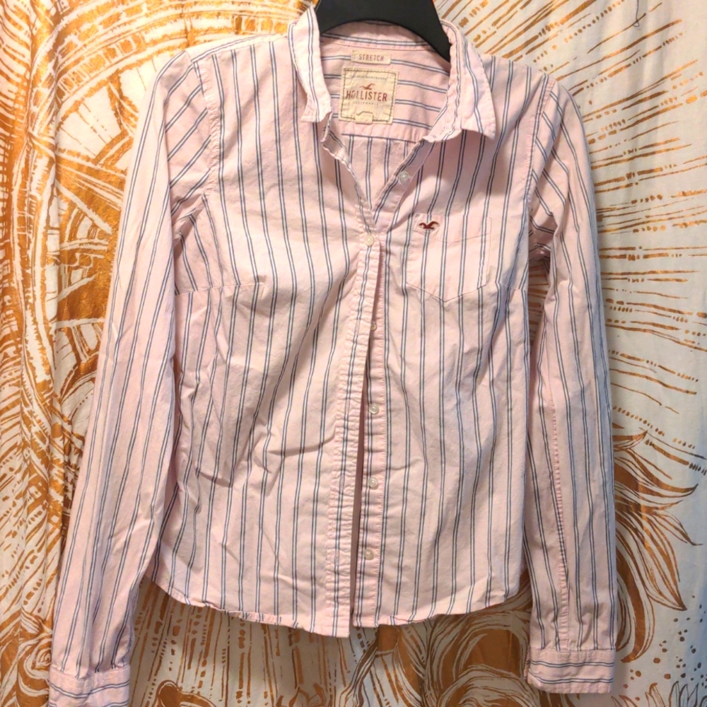Pink Hollister Stretch Button Down *EUC*